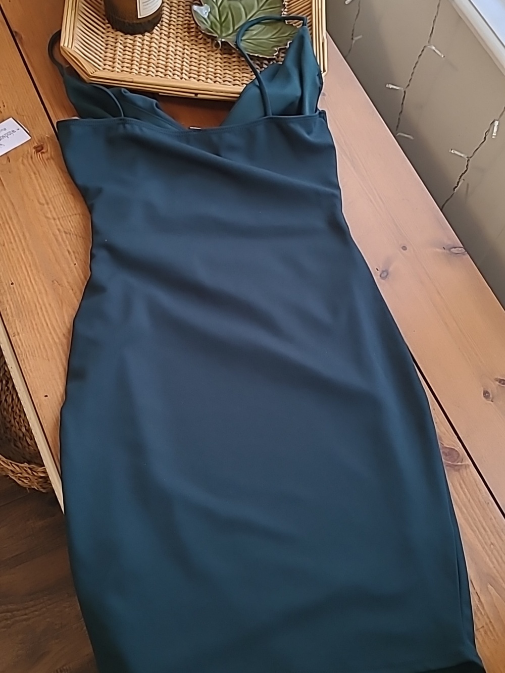 Beautiful Green Spaghetti Strap Asymmetrical Ruffle Midi Dress - Picture 6 of 9